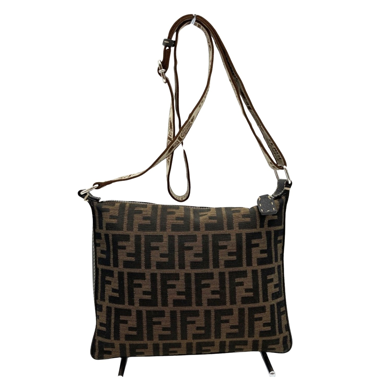 Fendi Selleria Brown Canvas Shoulder Bag