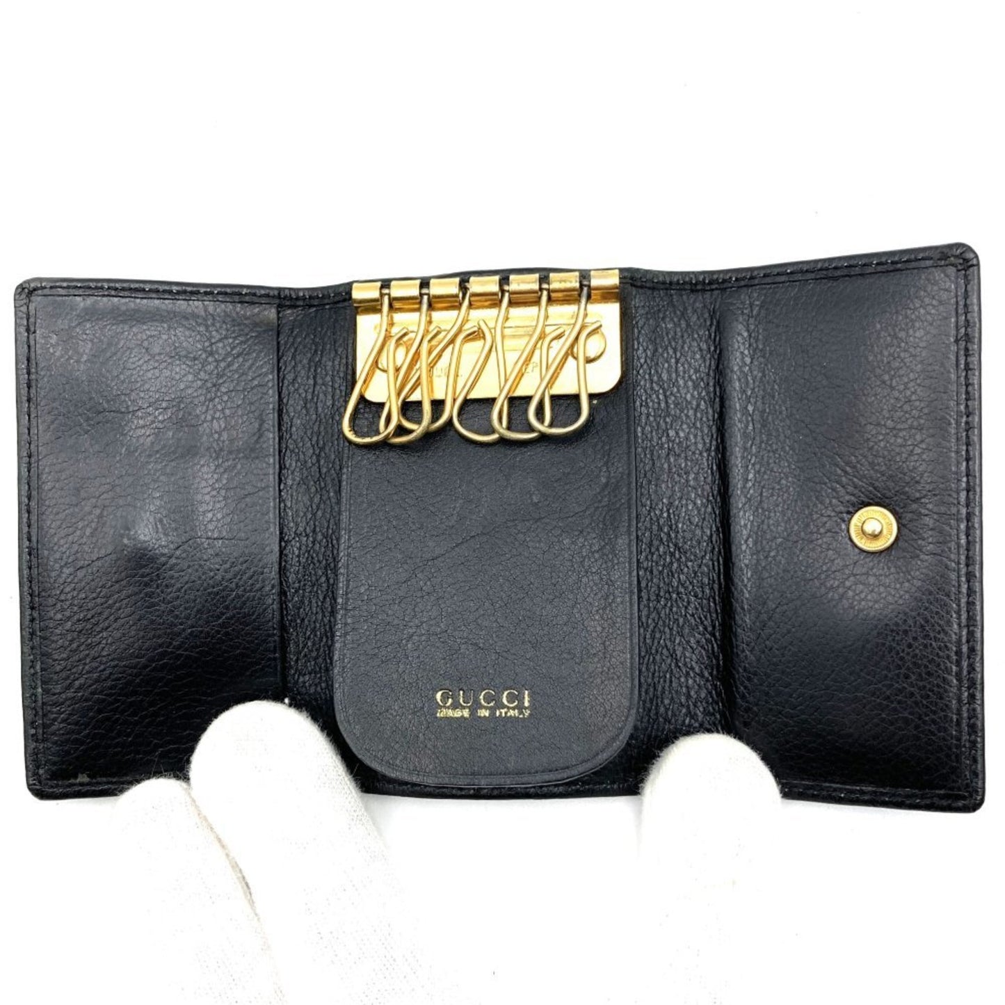 Gucci Key case Black Leather Wallet Accessories