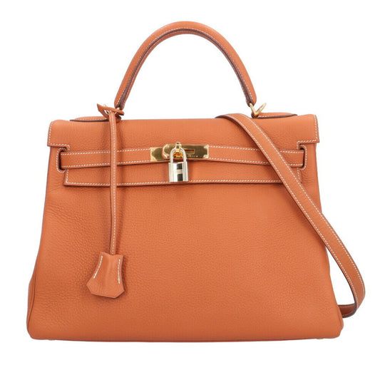 Hermès Kelly 32 Brown Leather Hand Bag