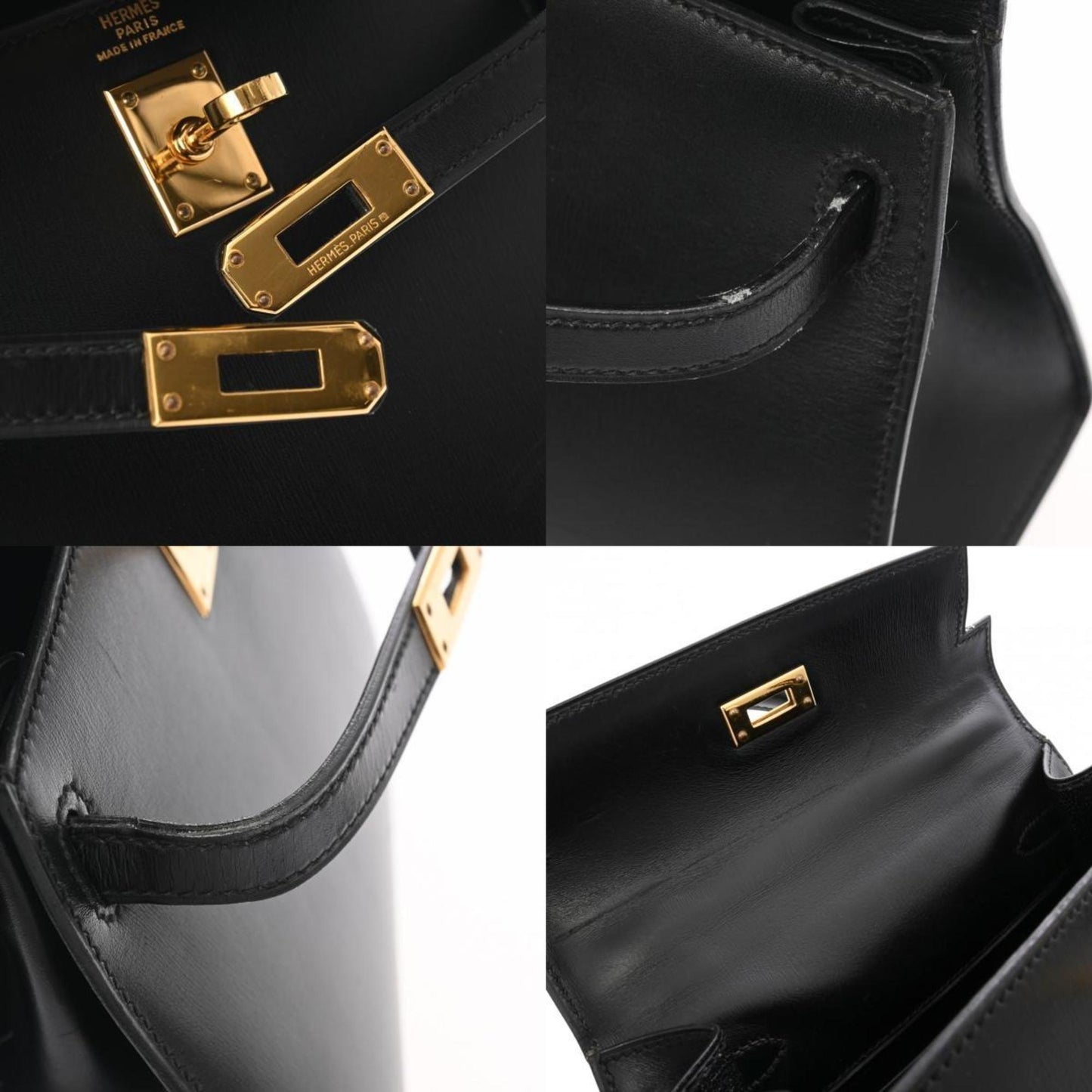 Hermès Kelly Black Leather Hand Bag