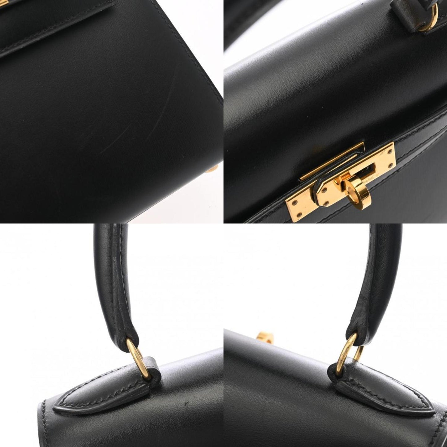 Hermès Kelly Black Leather Hand Bag