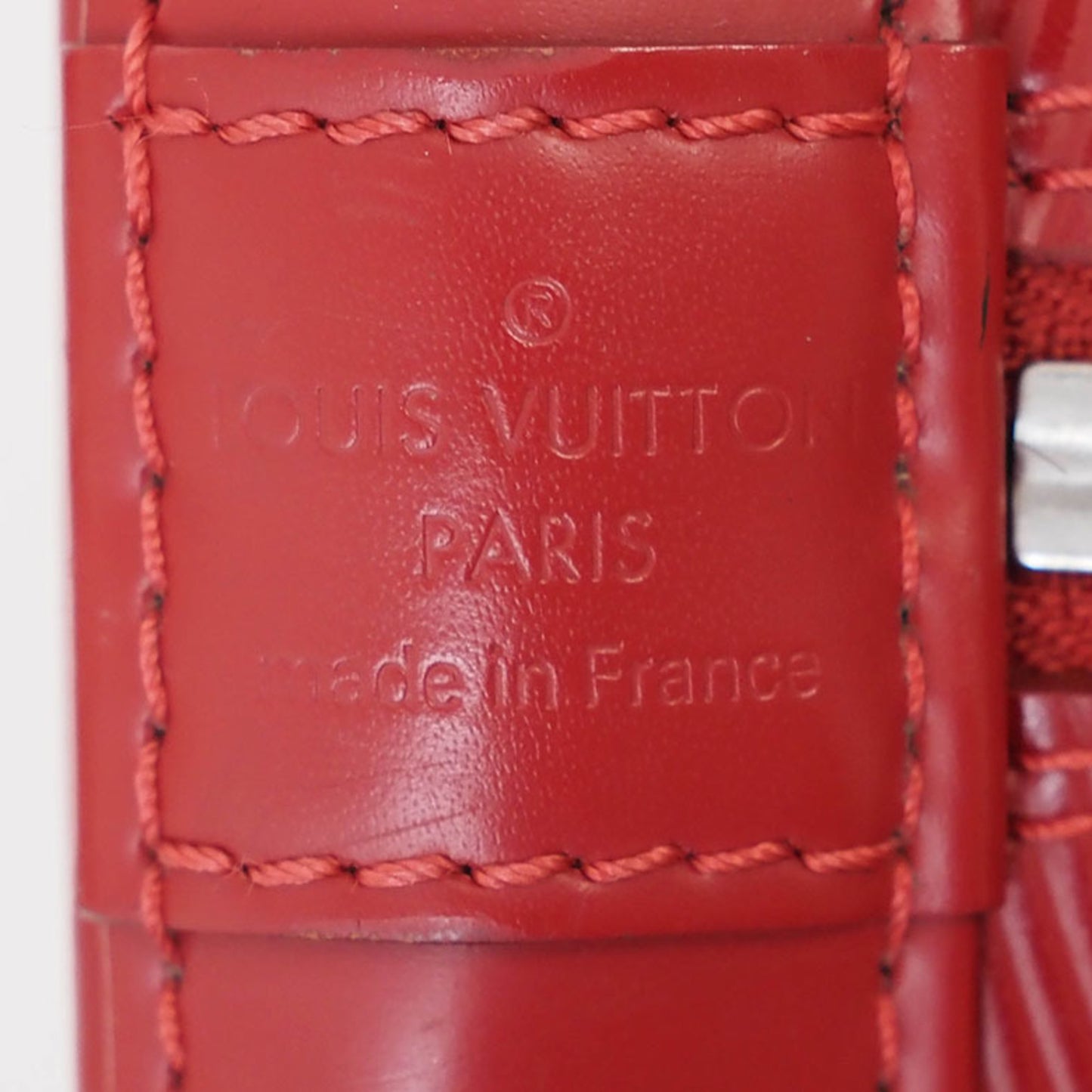 Louis Vuitton Alma Red Leather Hand Bag