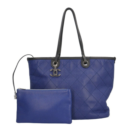 Chanel Shopping Blue Leather Tote Bag