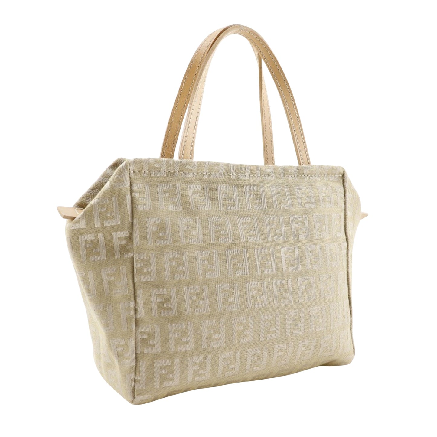 Fendi Zucca Beige Canvas Hand Bag