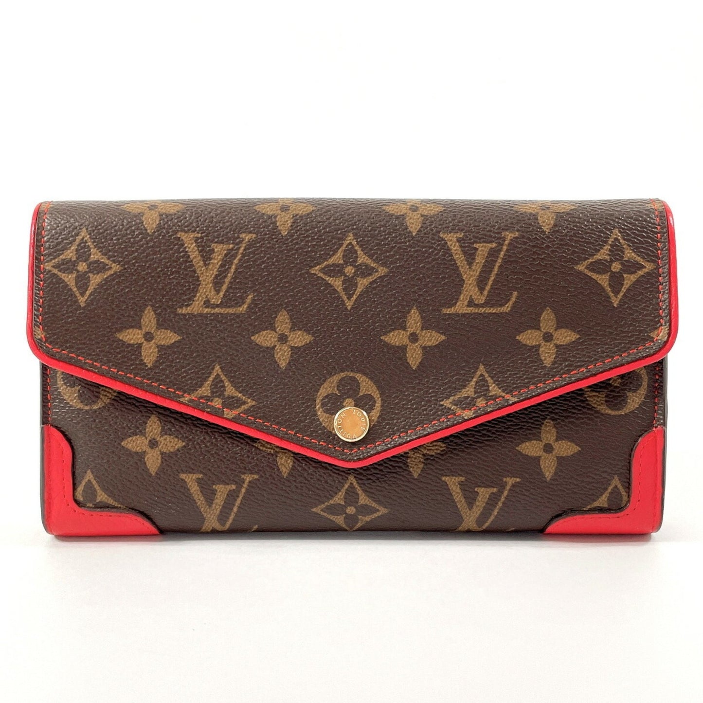 Louis Vuitton Portefeuille Sarah Brown Canvas Wallet Accessories