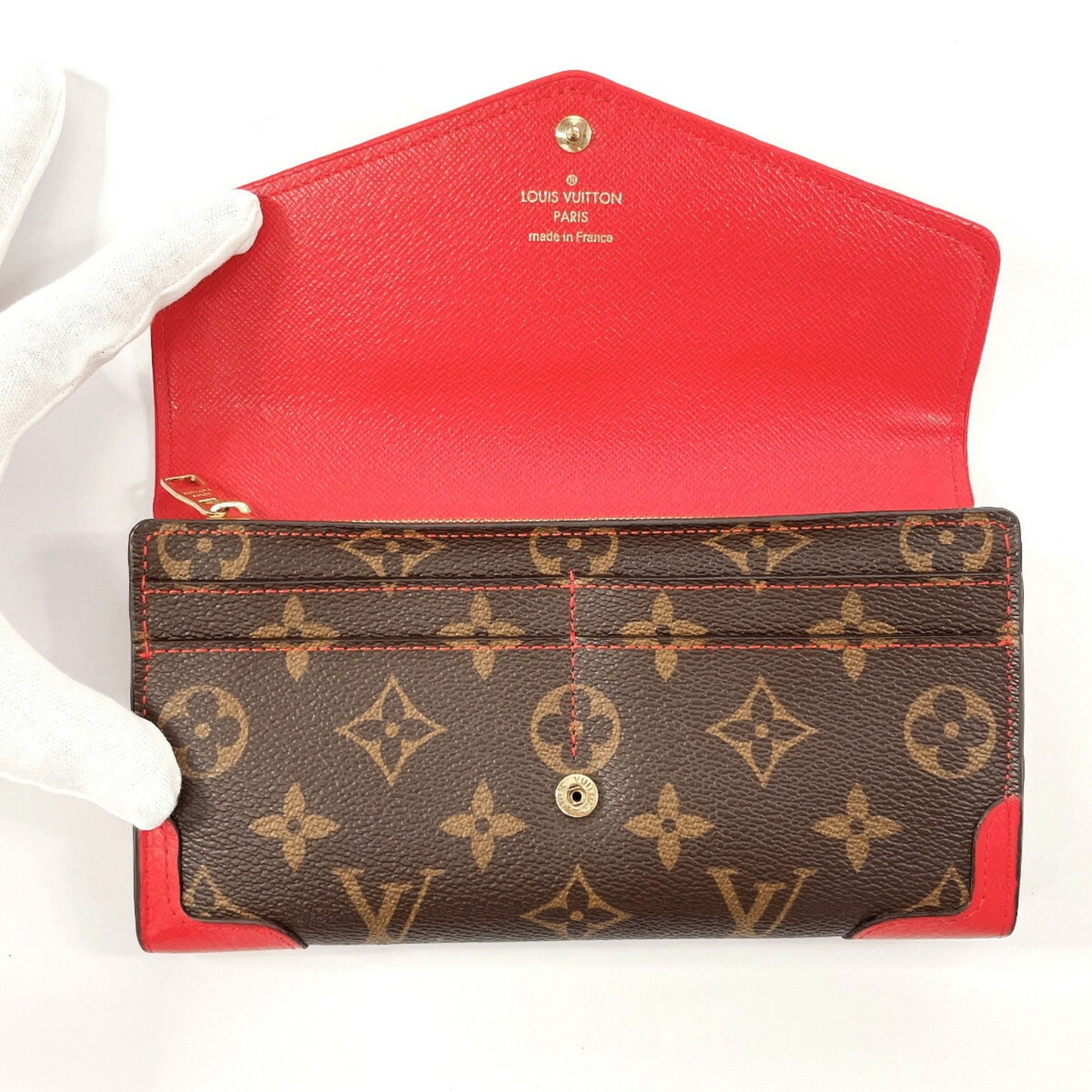 Louis Vuitton Portefeuille Sarah Brown Canvas Wallet Accessories