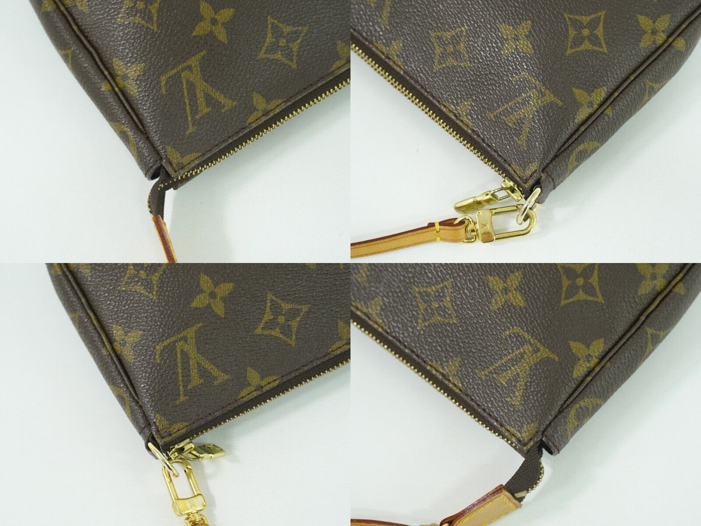 Louis Vuitton Pochette Accessoire Brown Canvas Clutch Bag