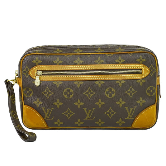 Louis Vuitton Marly Brown Canvas Clutch Bag