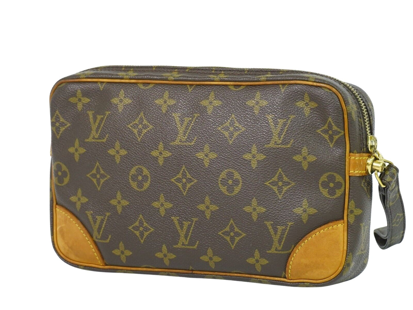 Louis Vuitton Marly Brown Canvas Clutch Bag