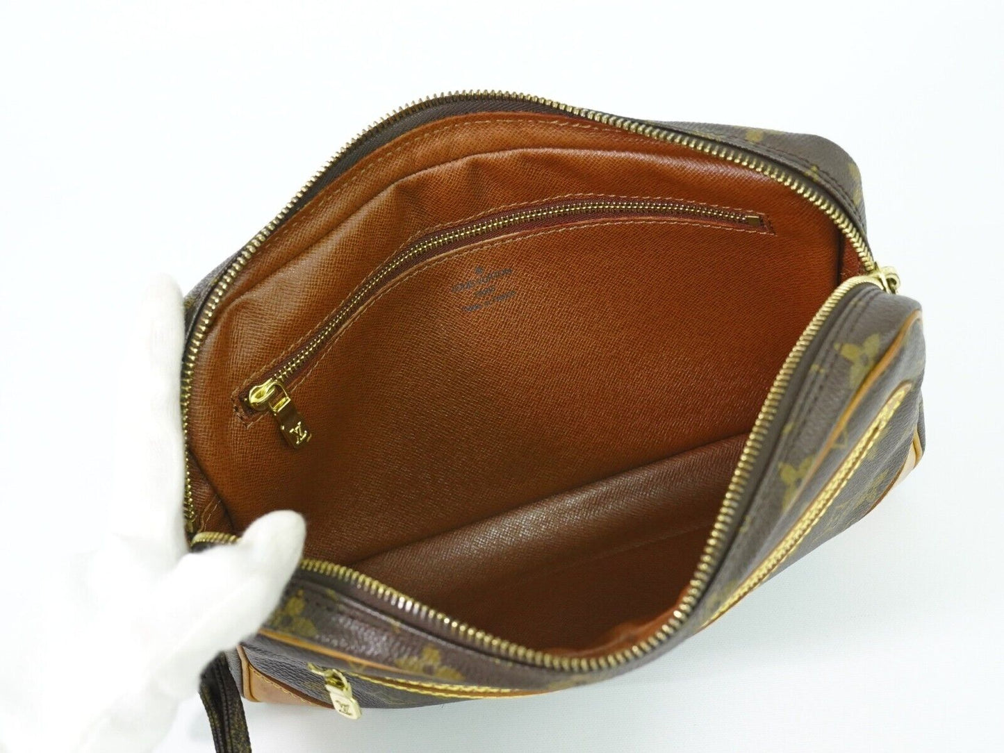 Louis Vuitton Marly Brown Canvas Clutch Bag