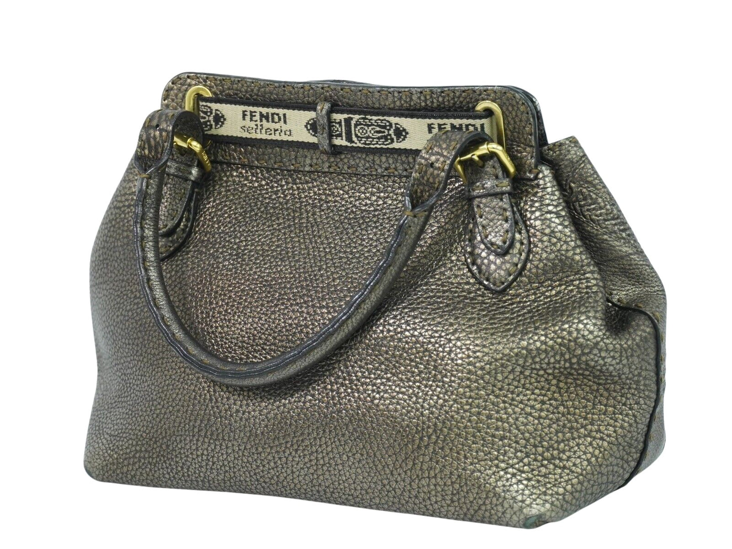 Fendi Selleria Anthracite Leather Hand Bag