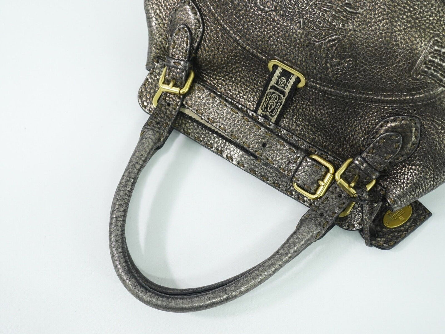 Fendi Selleria Anthracite Leather Hand Bag