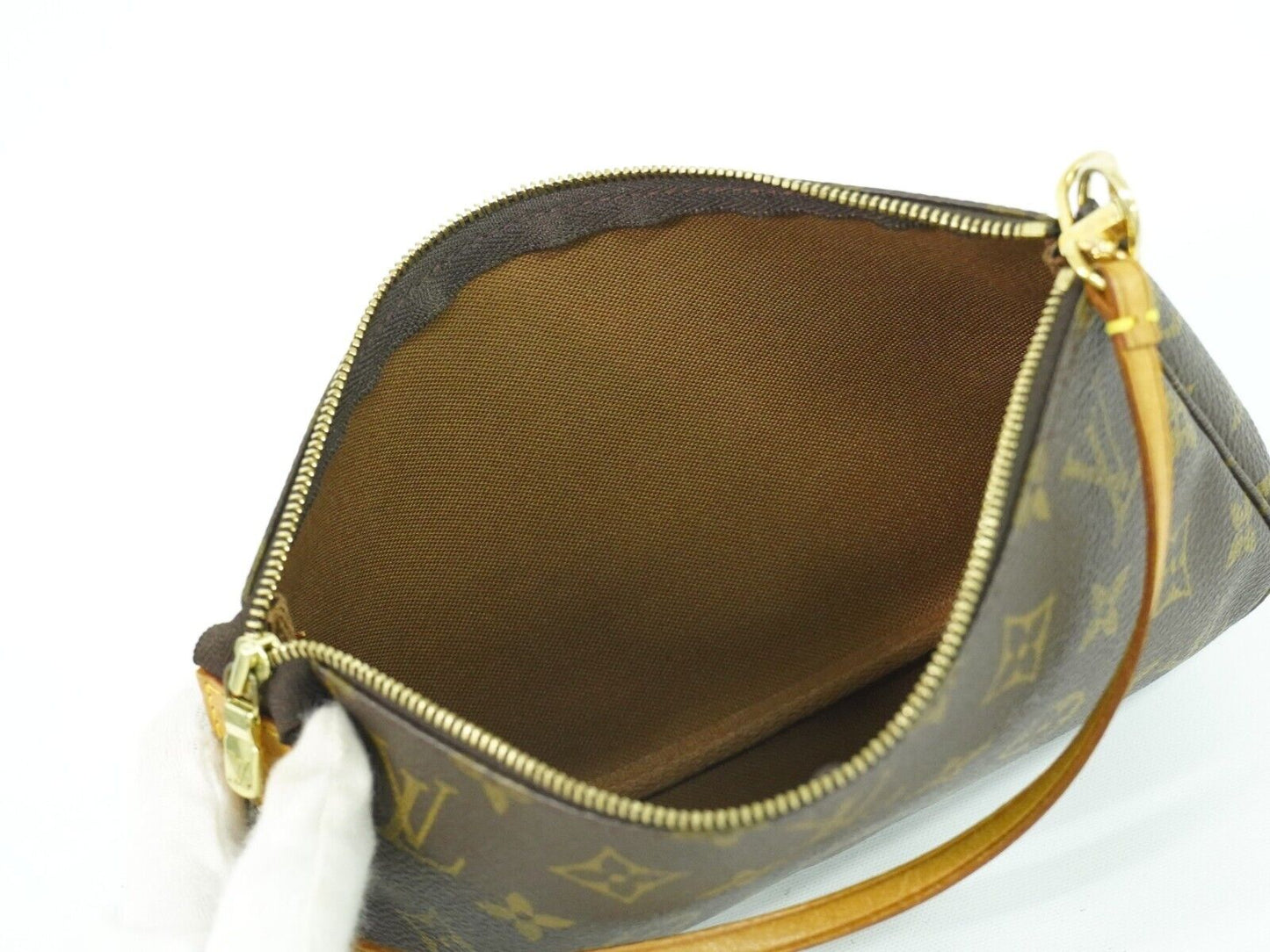 Louis Vuitton Pochette Accessoire Brown Canvas Clutch Bag