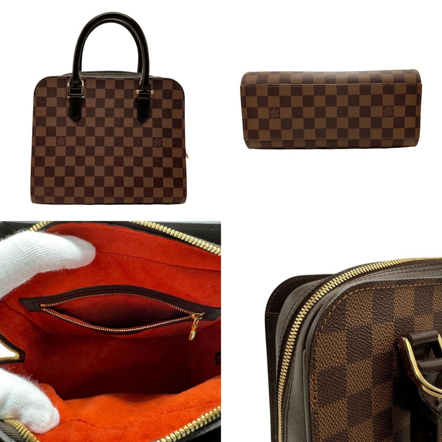 Louis Vuitton Triana Brown Canvas Hand Bag