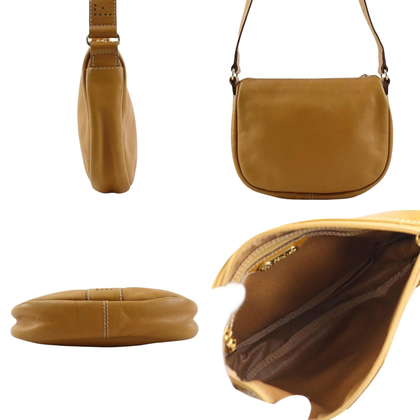 Fendi Selleria Brown Leather Shoulder Bag