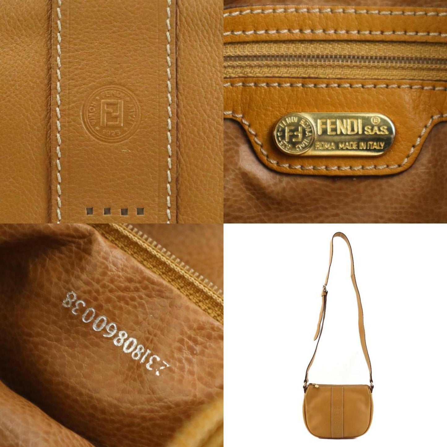 Fendi Selleria Brown Leather Shoulder Bag