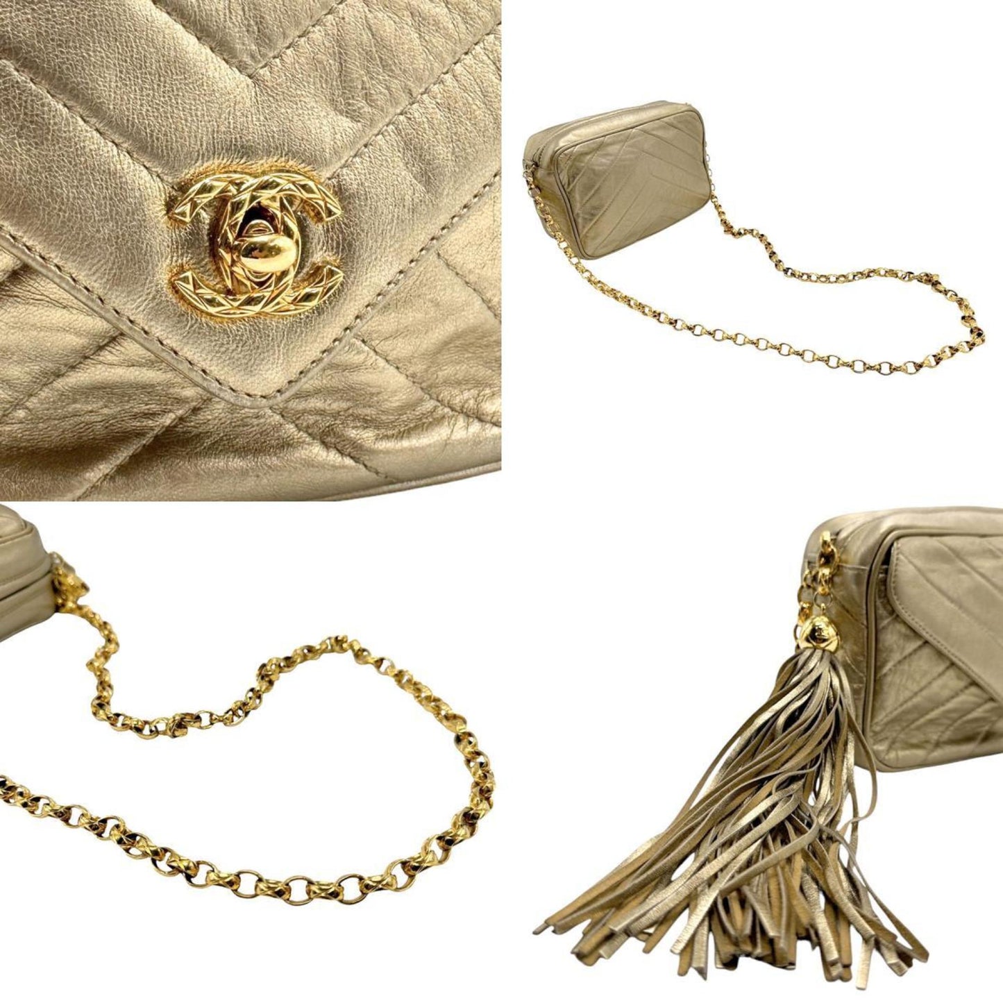 Chanel Camera Gold Leather Shoulder Bag