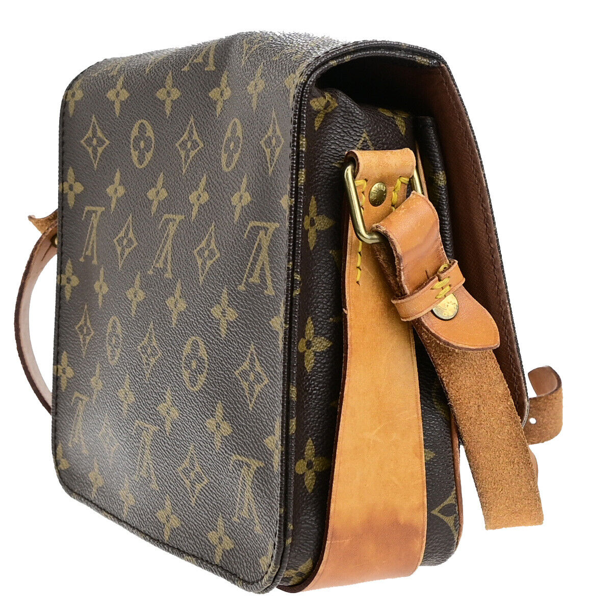 Louis Vuitton Cartouchiere Brown Canvas Shoulder Bag