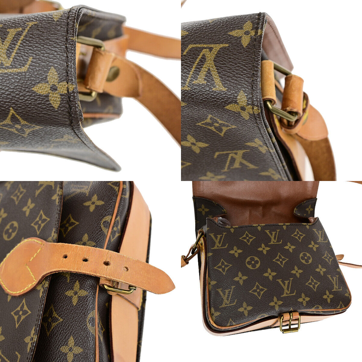 Louis Vuitton Cartouchiere Brown Canvas Shoulder Bag