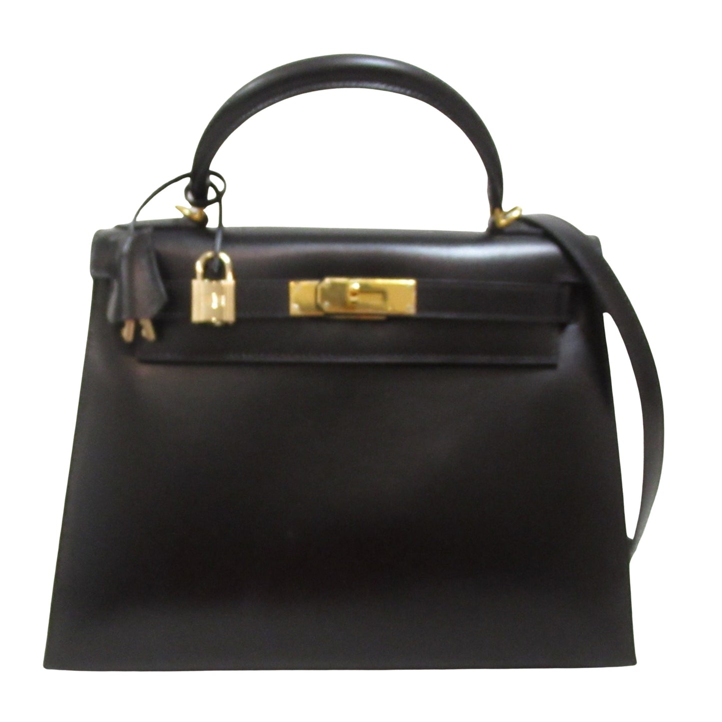 Hermès Kelly 28 Black Leather Hand Bag