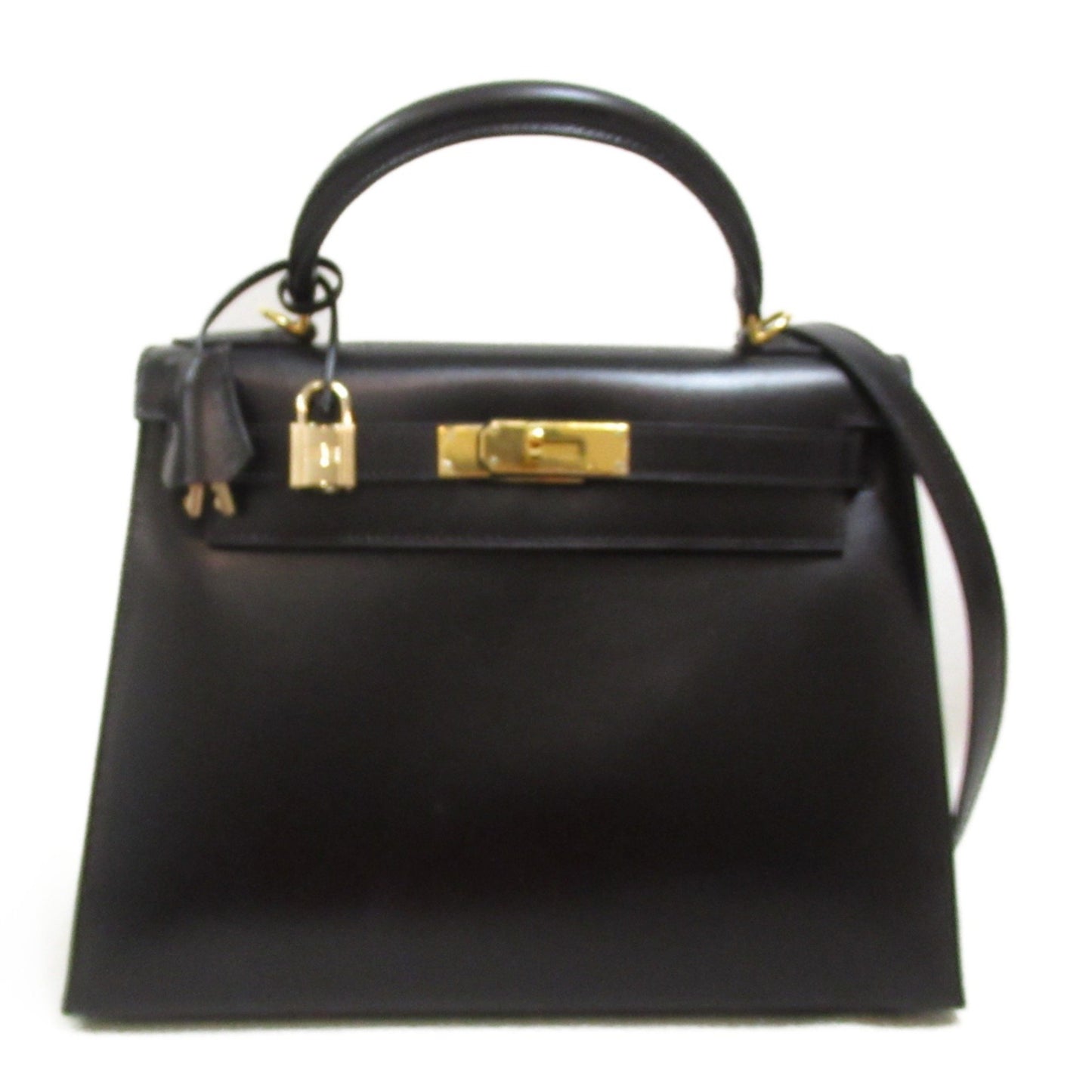 Hermès Kelly 28 Black Leather Hand Bag