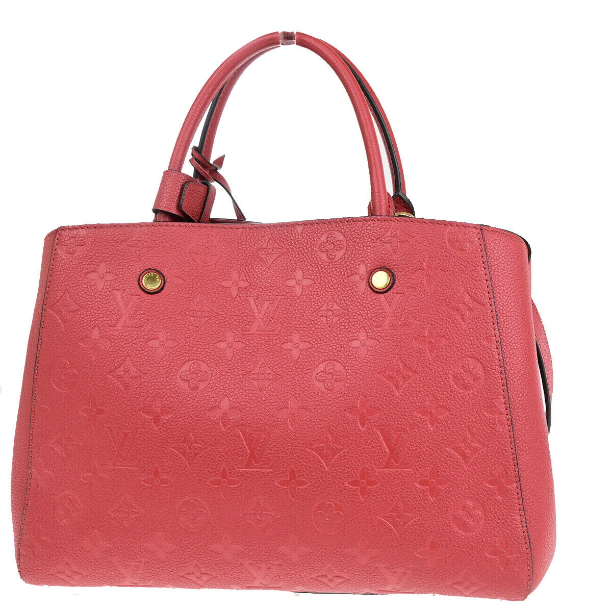 Louis Vuitton Montaigne Red Leather Hand Bag