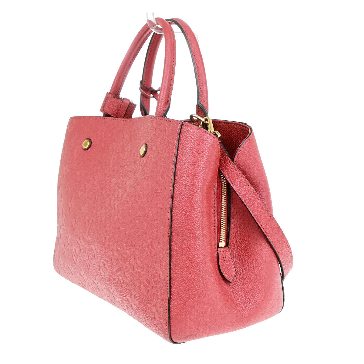 Louis Vuitton Montaigne Red Leather Hand Bag