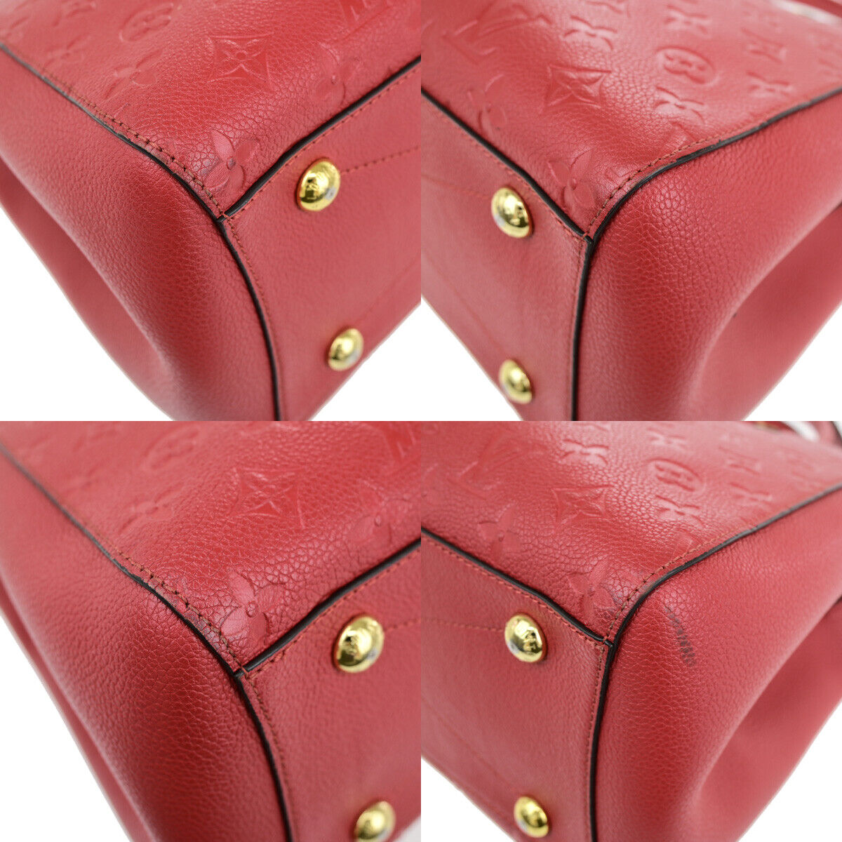 Louis Vuitton Montaigne Red Leather Hand Bag