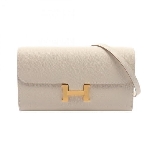 Hermès Constance Ecru Leather Clutch Bag