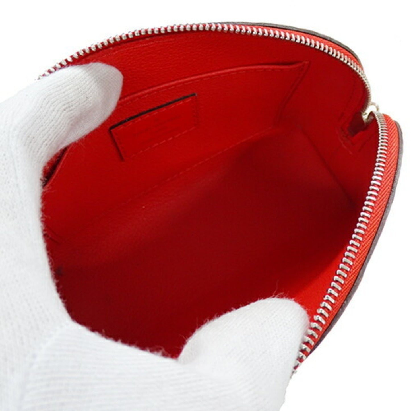 Louis Vuitton Cosmetic Pouch Red Leather Clutch Bag