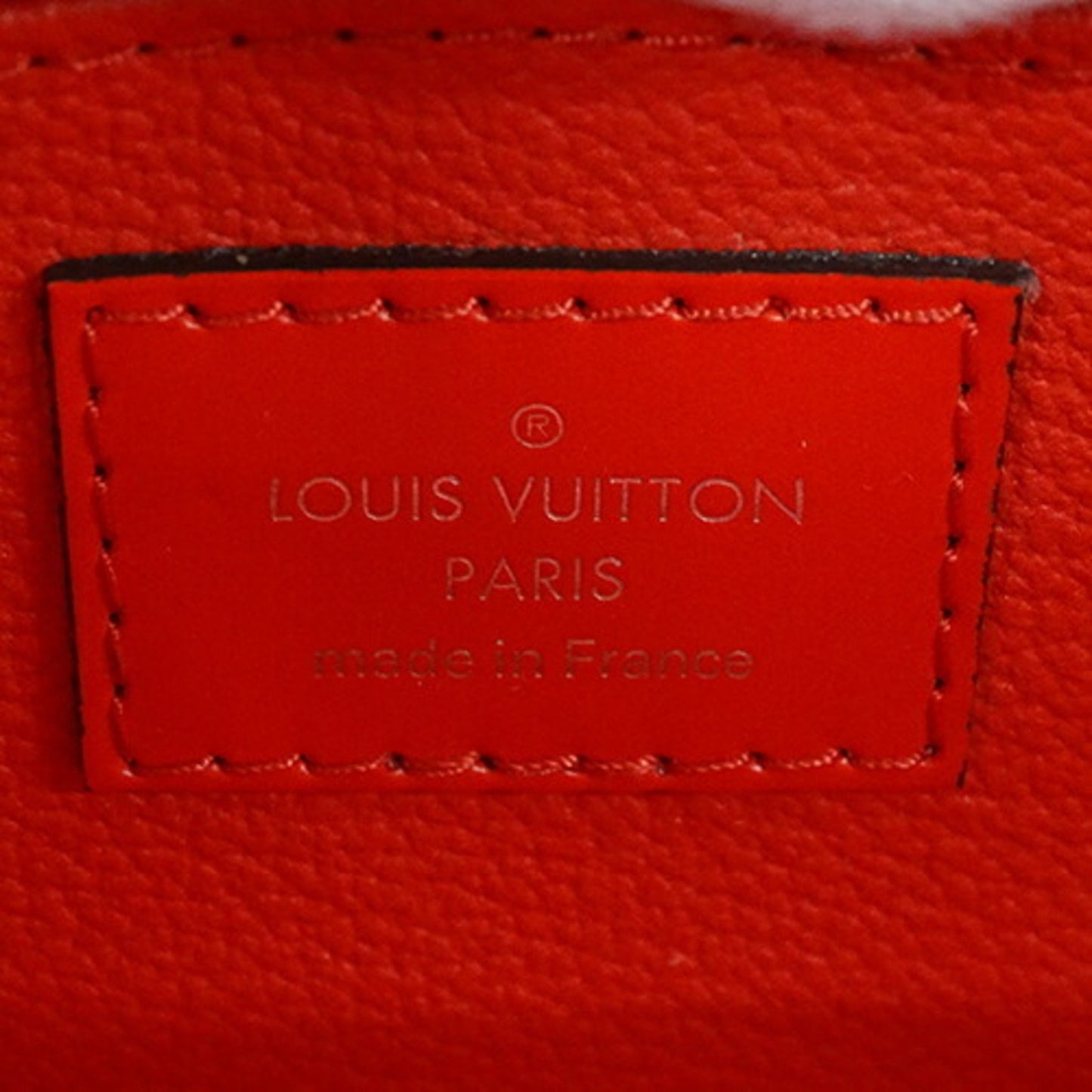 Louis Vuitton Cosmetic Pouch Red Leather Clutch Bag