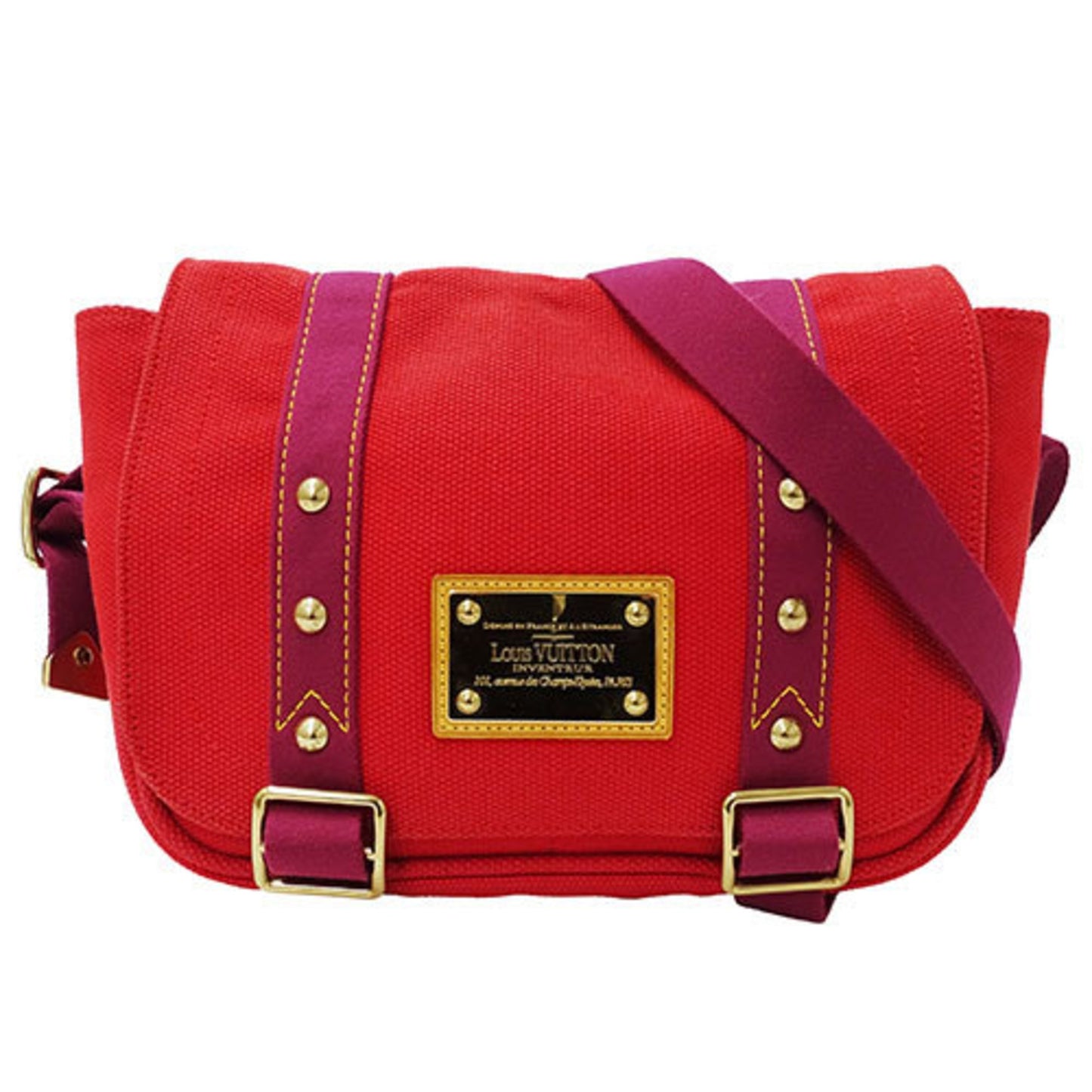 Louis Vuitton Antigua Red Canvas Shoulder Bag