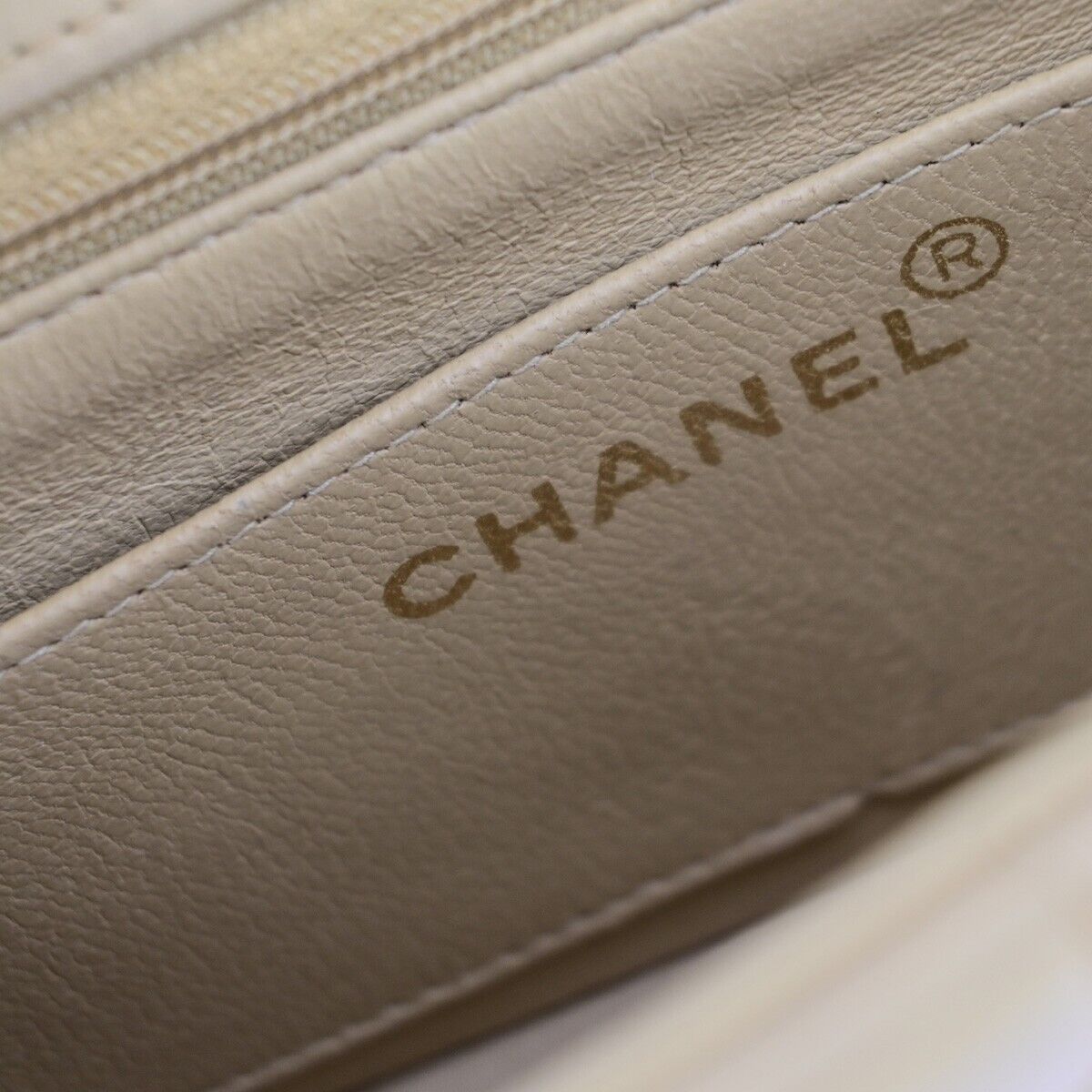 Chanel Mademoiselle Beige Leather Shoulder Bag