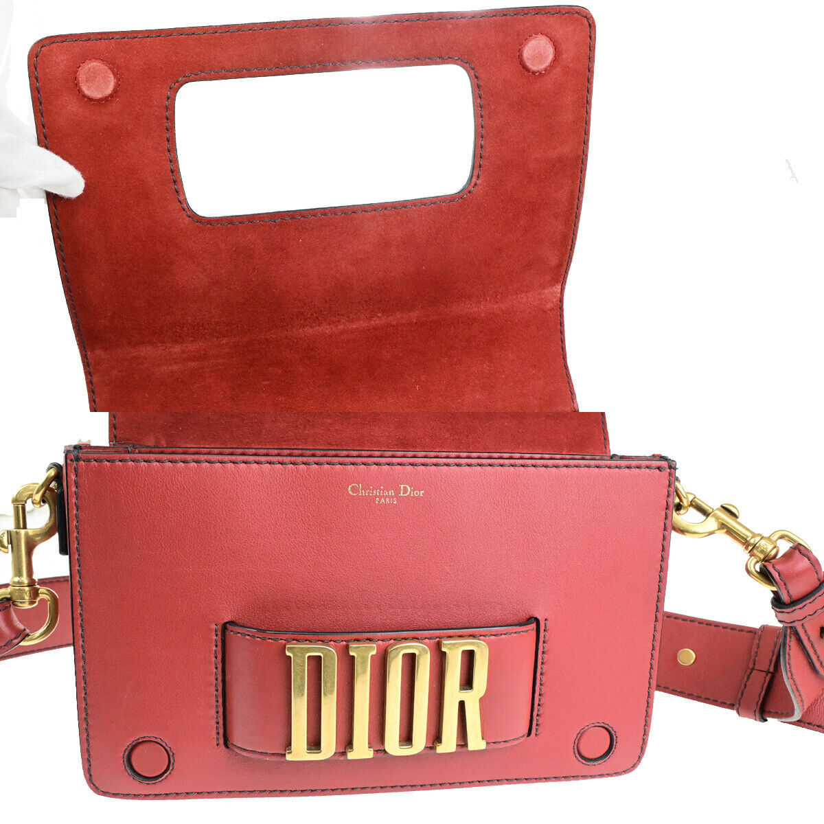 Dior Dio(r)evolution Red Leather Shoulder Bag