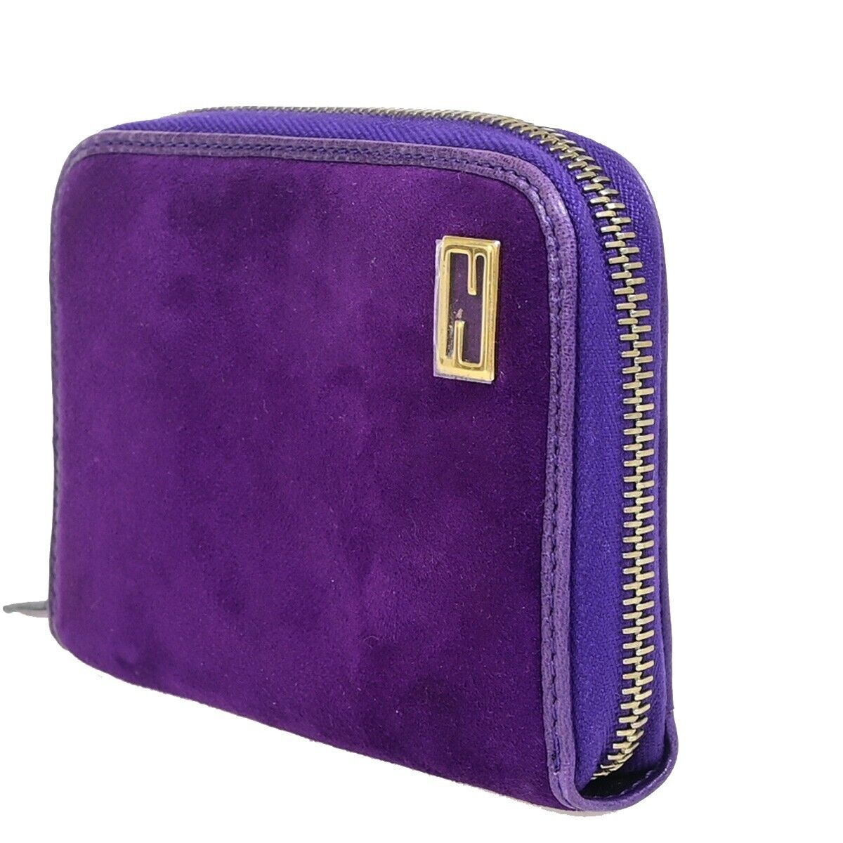 Fendi Zucca Purple Suede Wallet Accessories