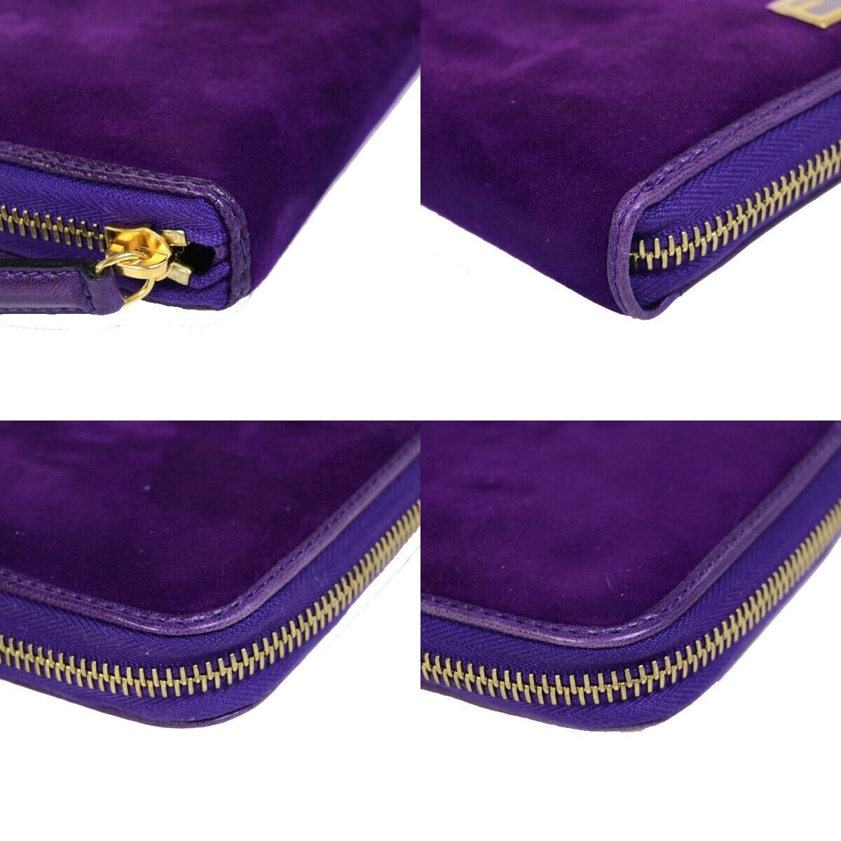 Fendi Zucca Purple Suede Wallet Accessories