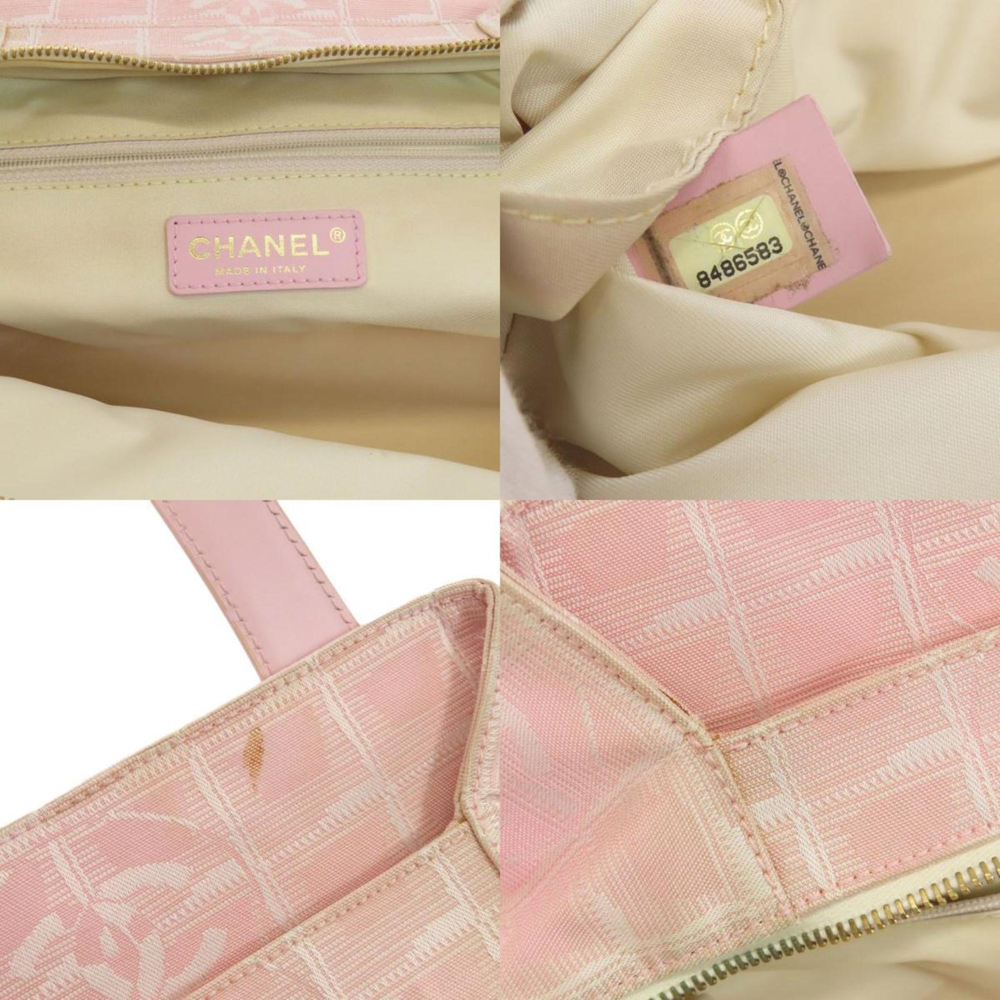 Chanel Travel line Pink Canvas Tote Bag