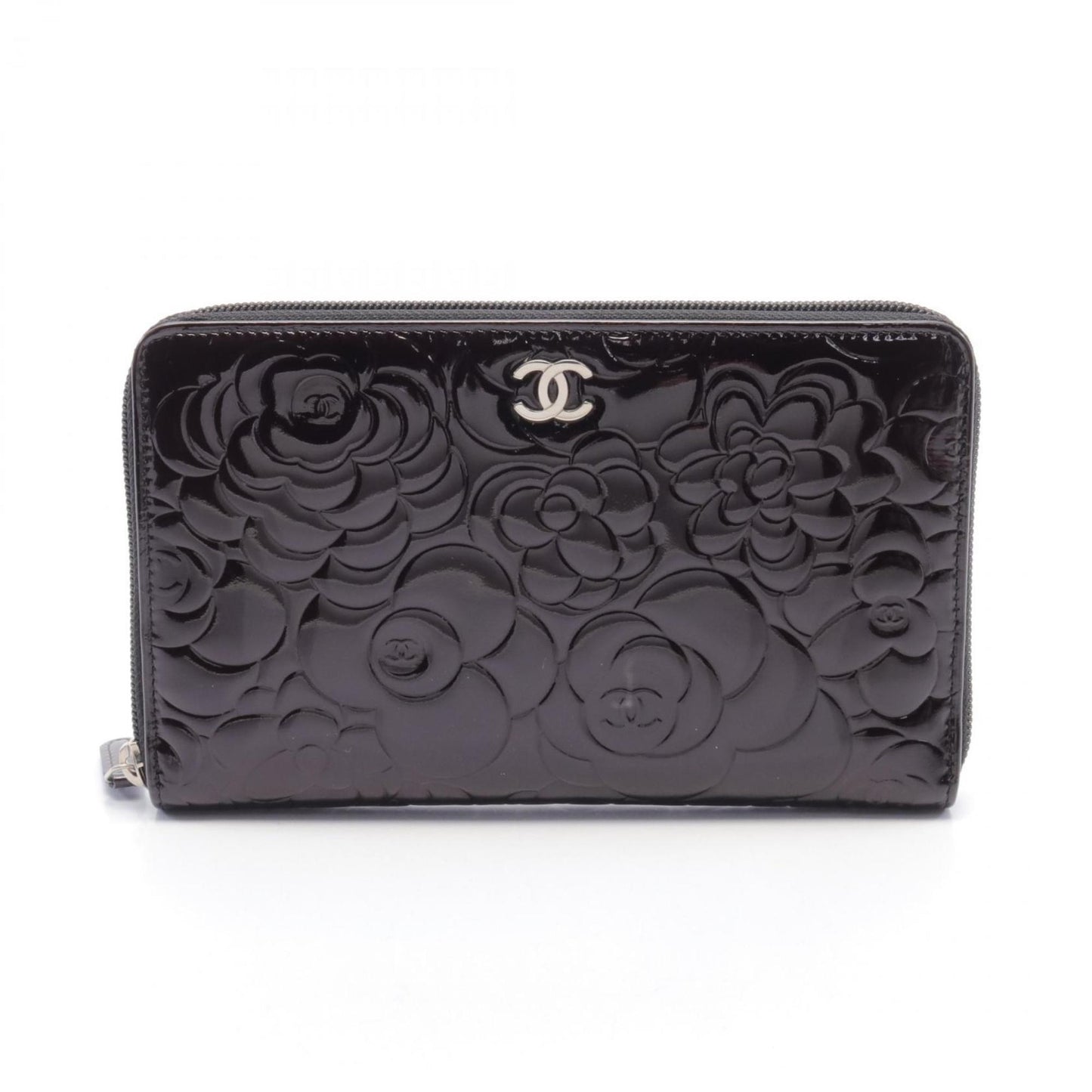 Chanel Camellia Brown Patent Leather Wallet Accessories