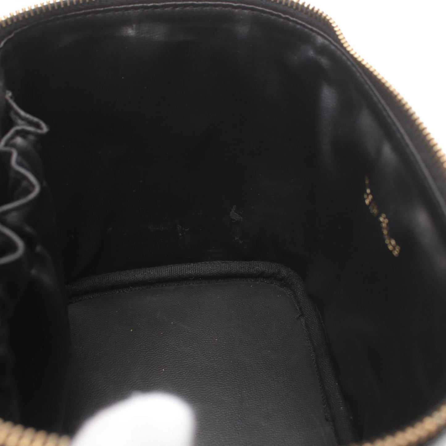 Chanel Vanity Black Leather Hand Bag