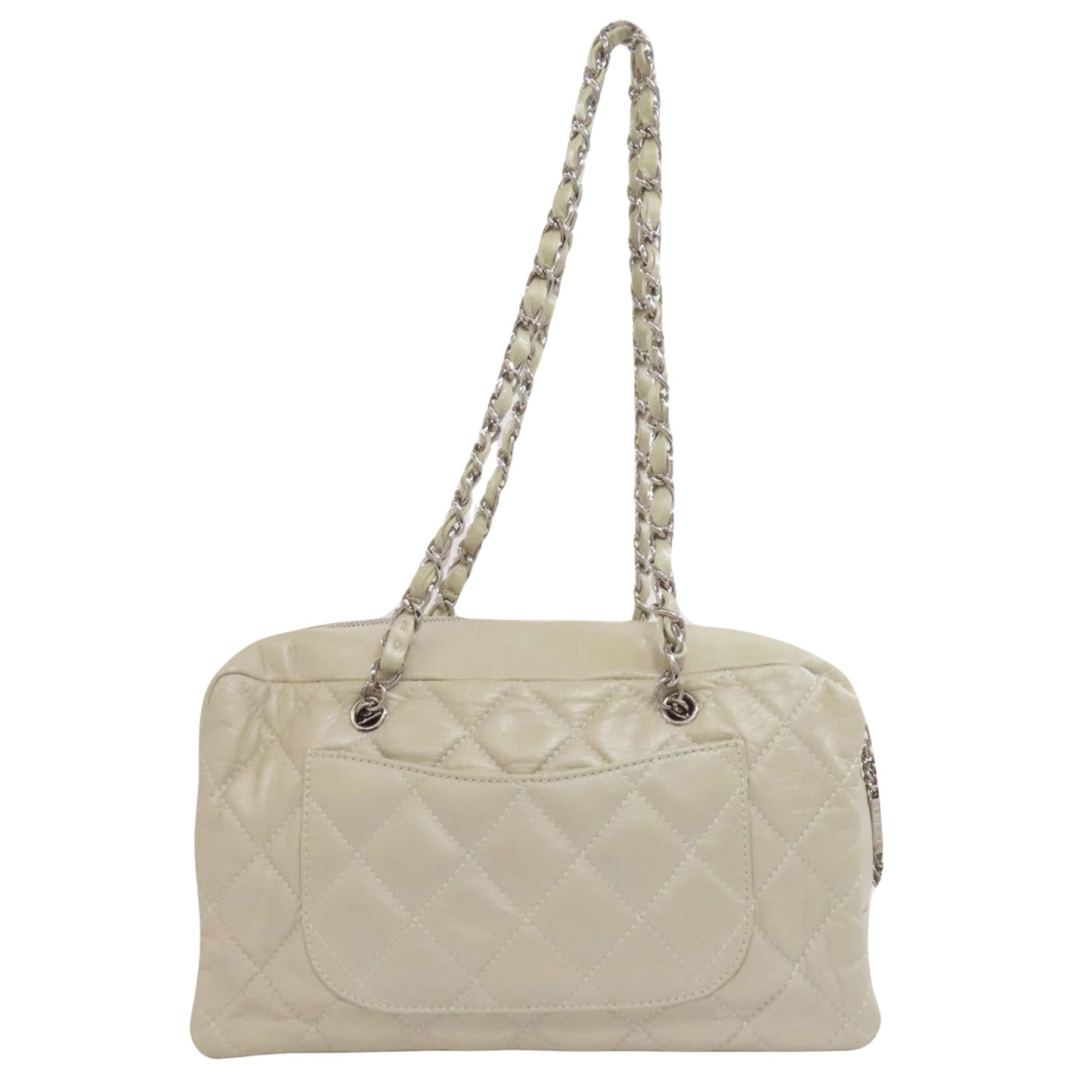 Chanel Cambon line Beige Leather Shoulder Bag