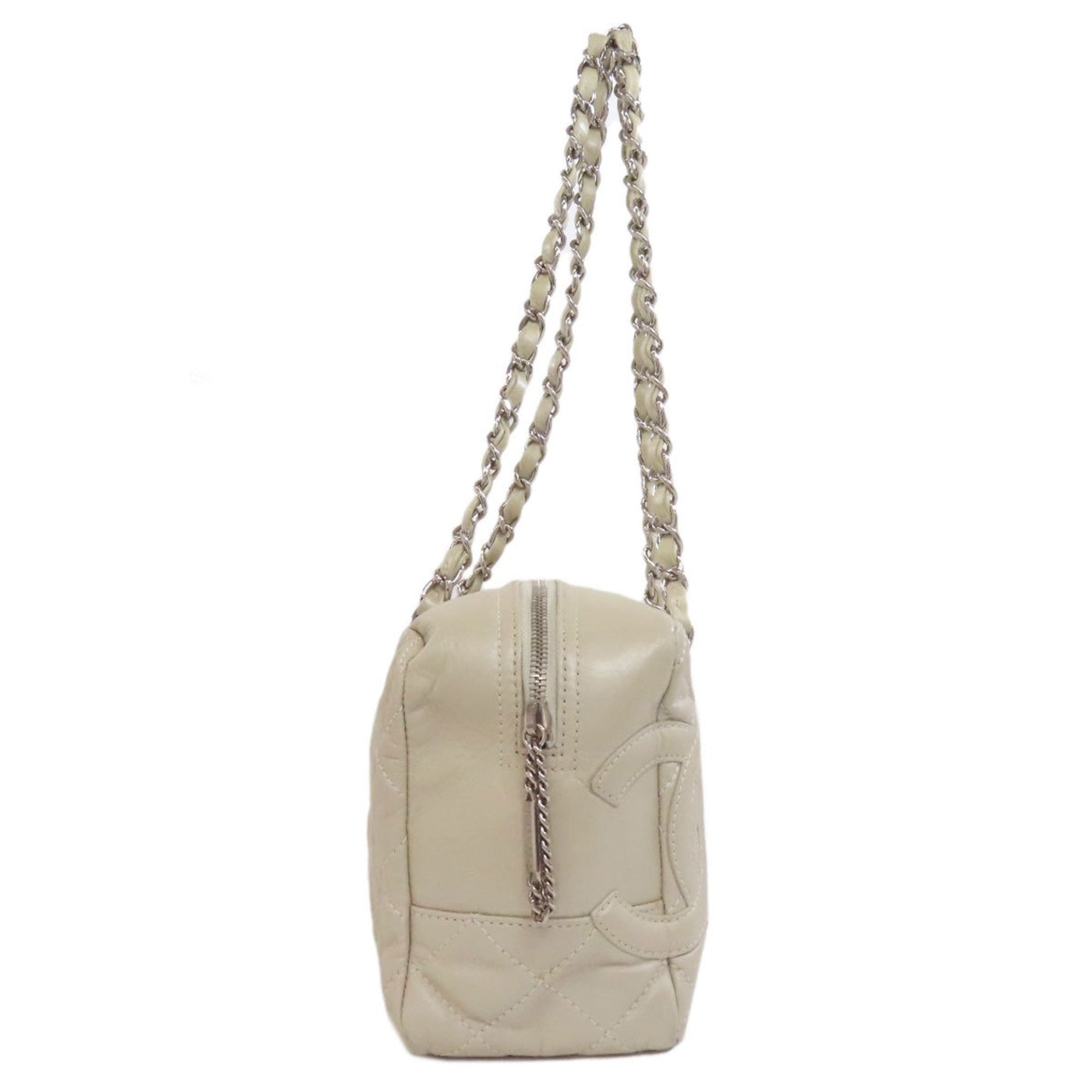 Chanel Cambon line Beige Leather Shoulder Bag