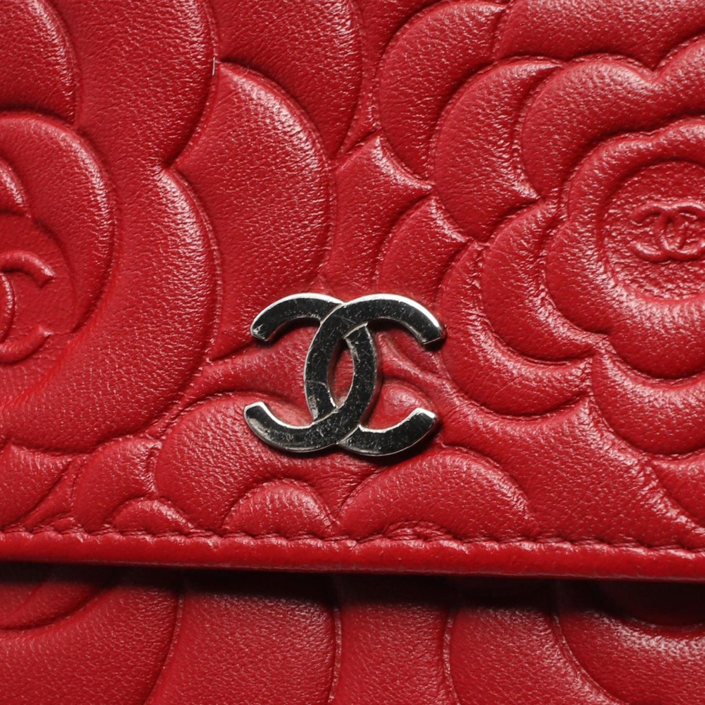 Chanel Camellia Red Leather Shoulder Bag