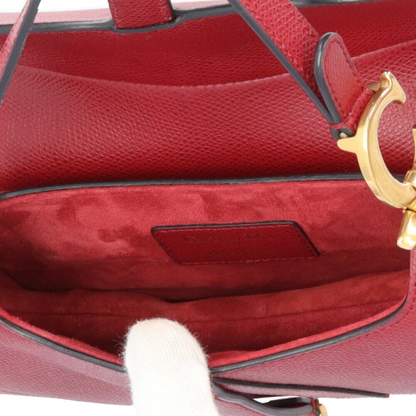 Dior Saddle Red Leather Hand Bag