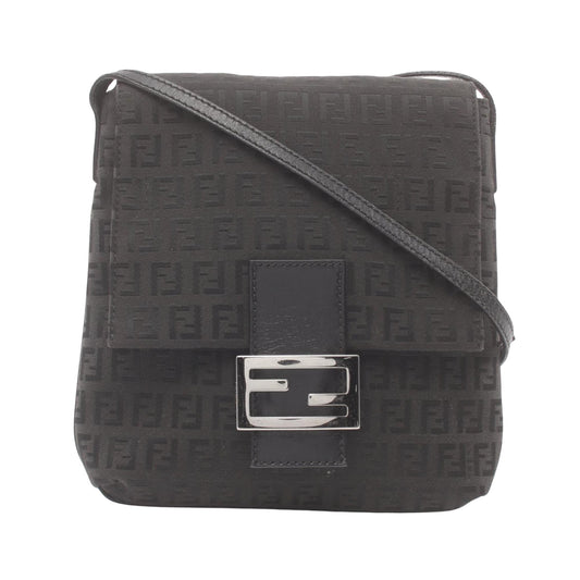 Fendi Baguette Black Canvas Shopper Bag