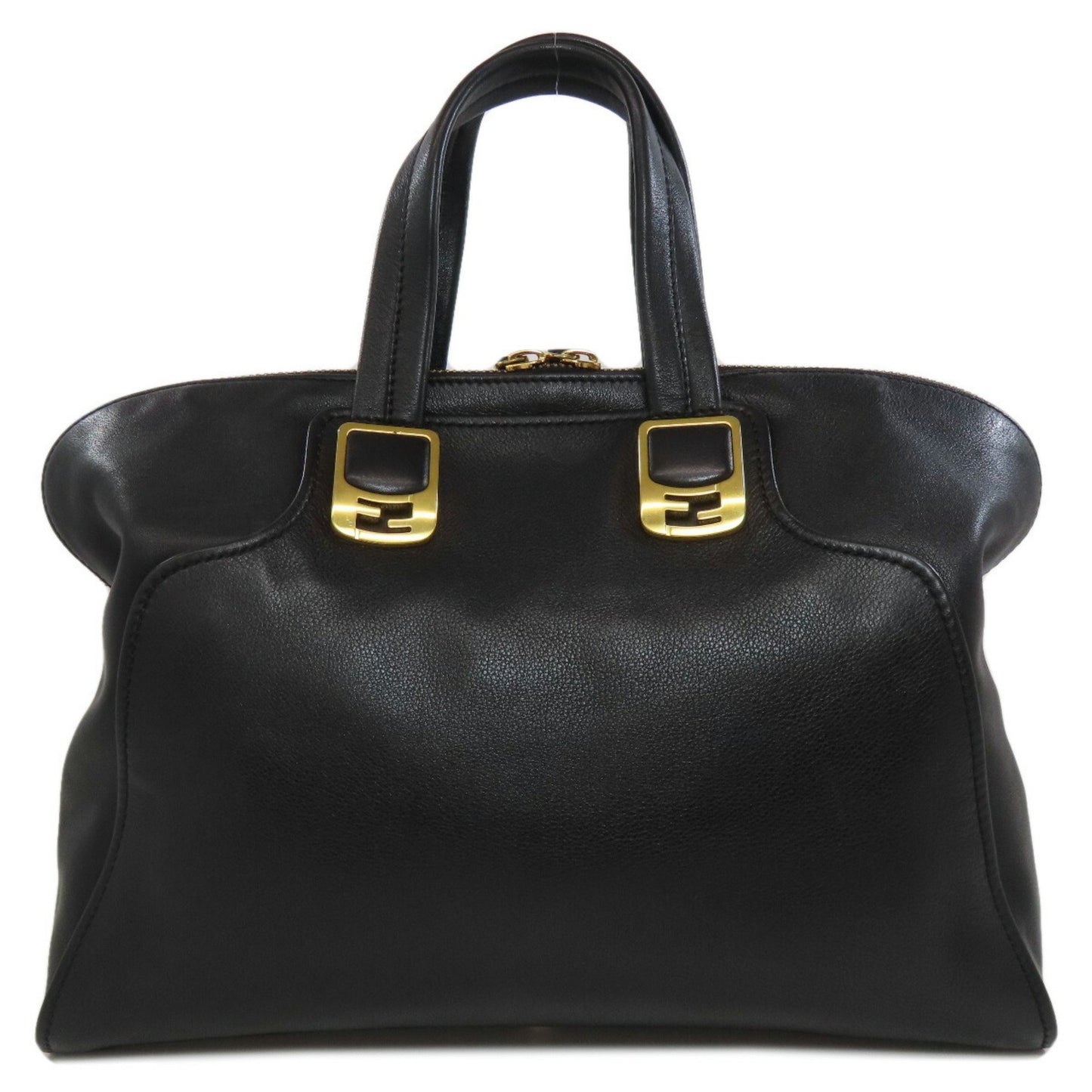 Fendi Chameleon Black Leather Tote Bag