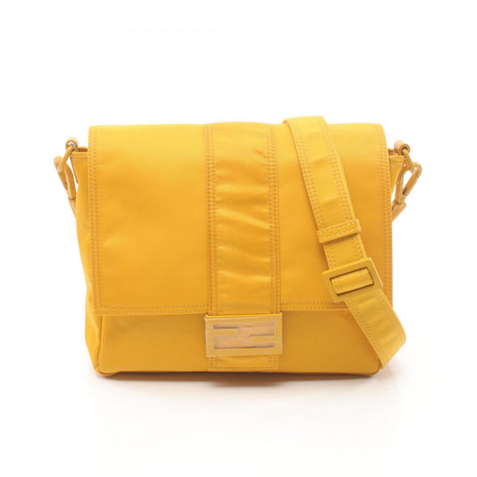 Fendi Baguette Yellow Synthetic Shoulder Bag