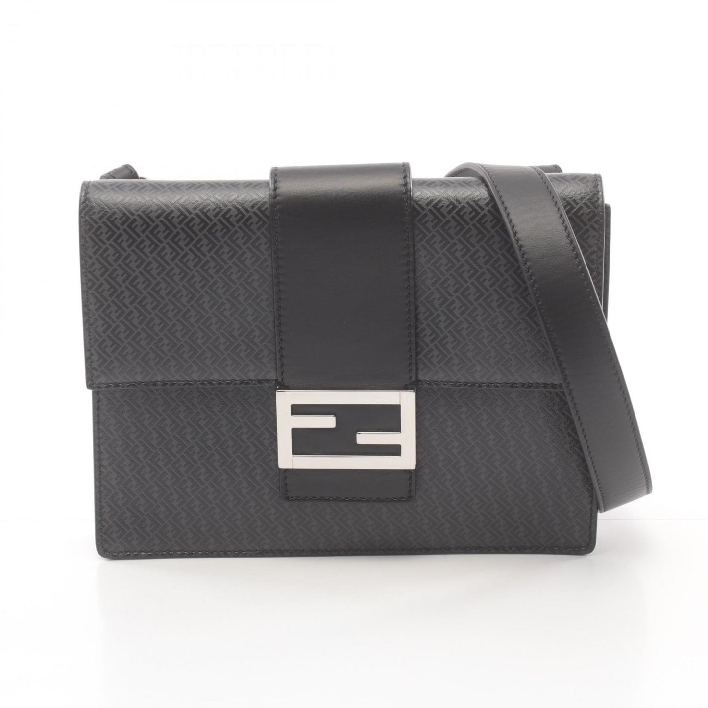 Fendi Baguette Black Leather Shoulder Bag