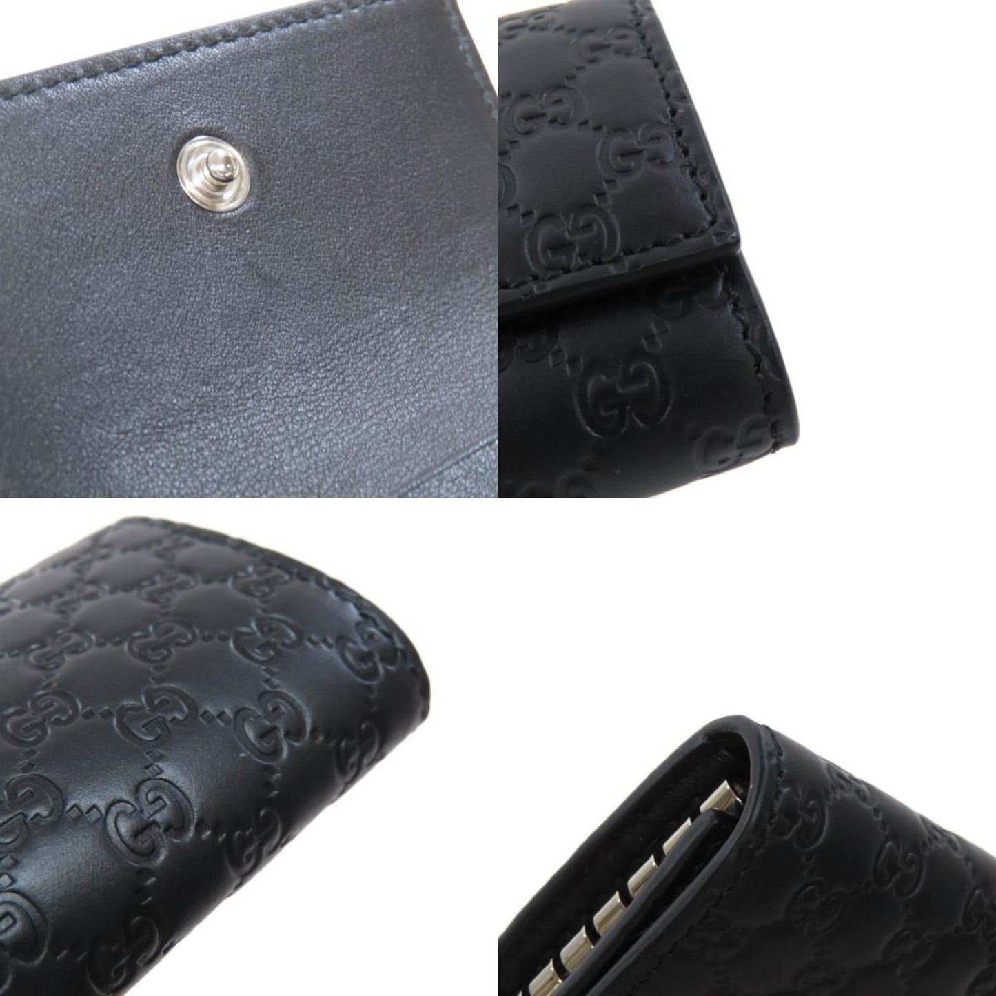 Gucci Key case Black Leather Wallet Accessories