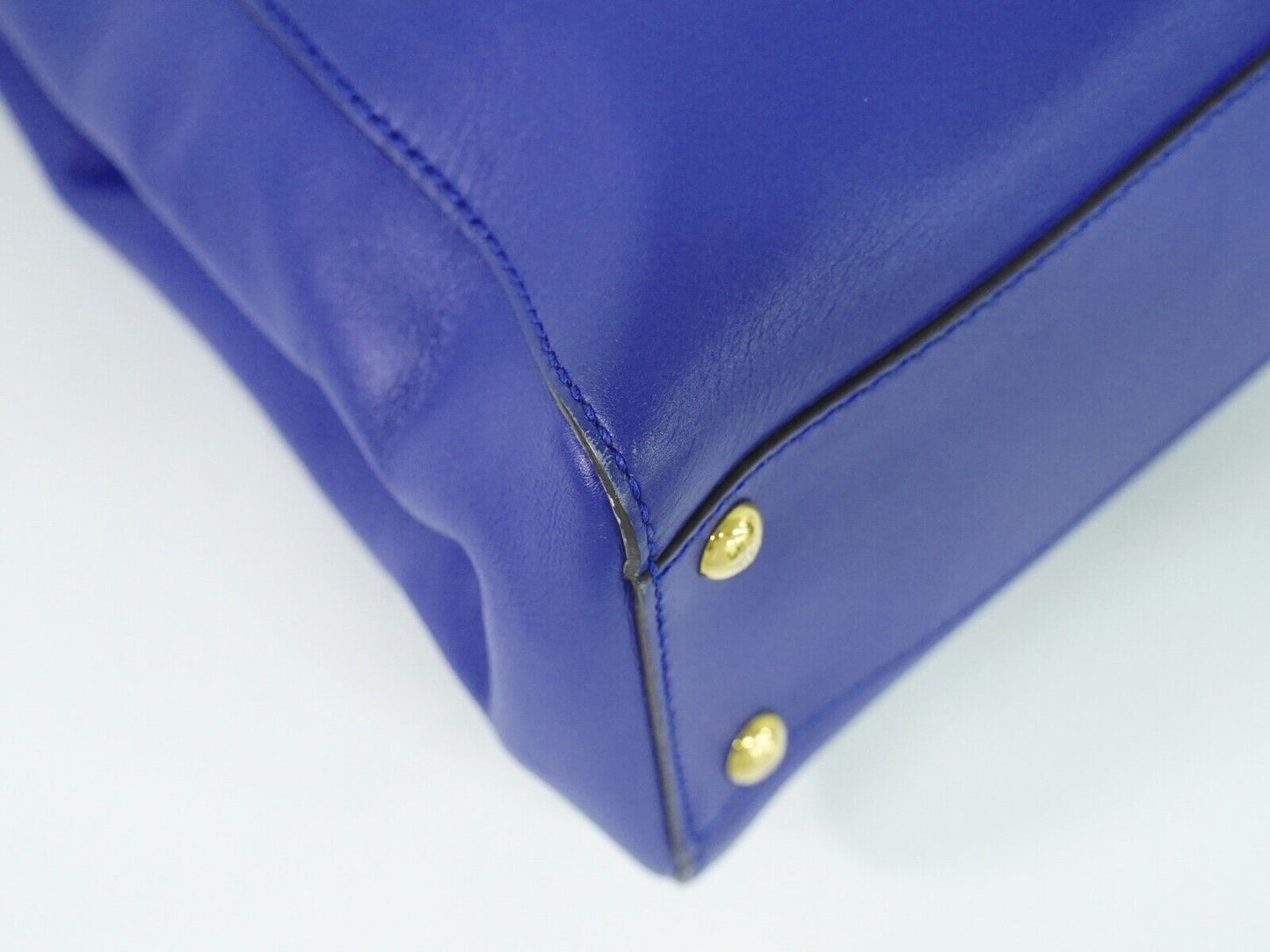 Fendi Peekaboo Blue Leather Hand Bag