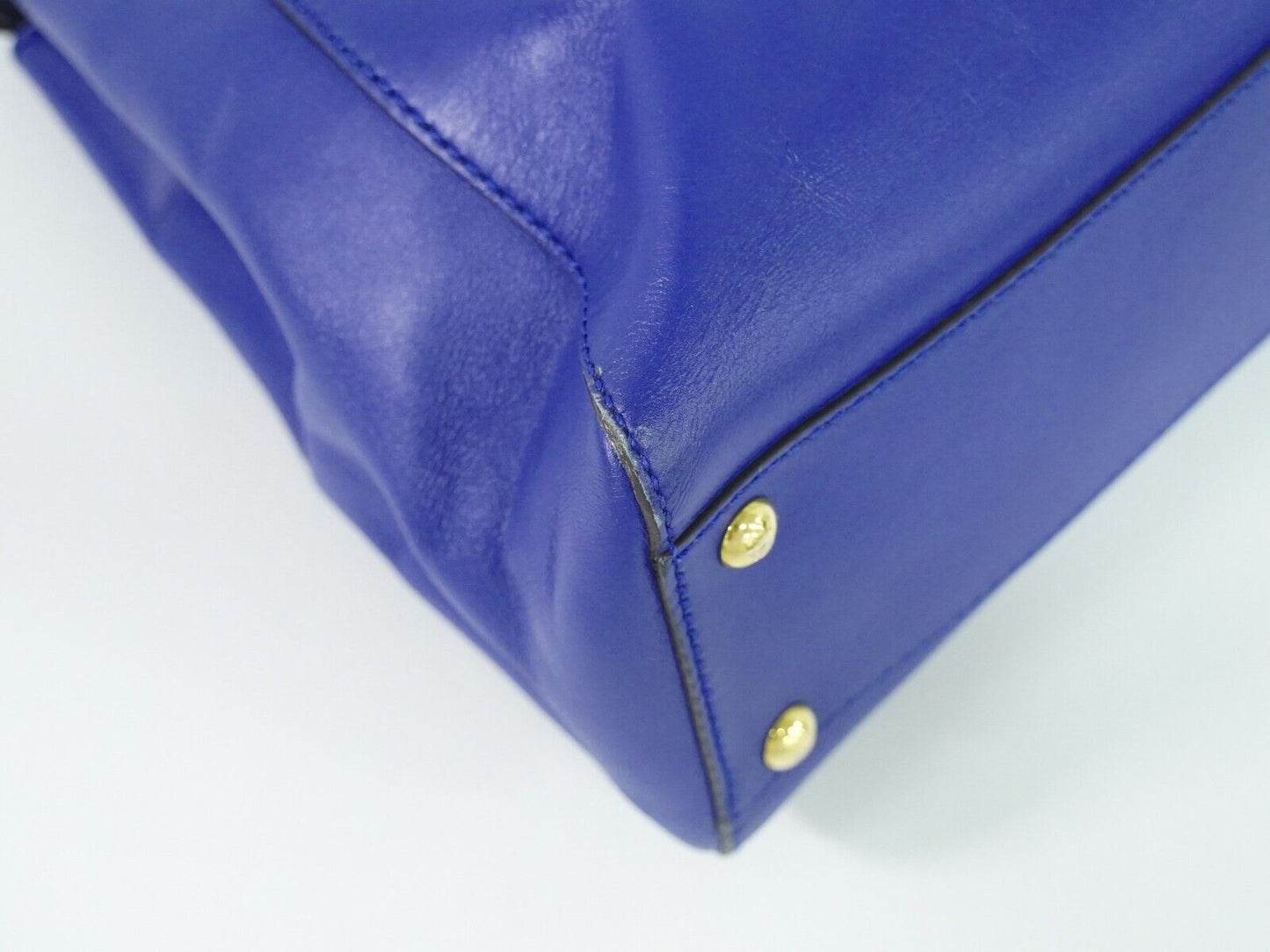 Fendi Peekaboo Blue Leather Hand Bag